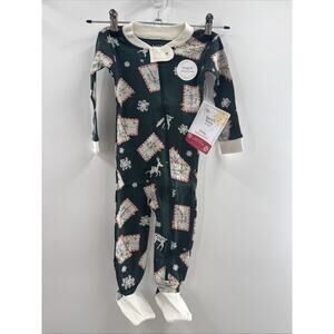 Burt's Bees Green Jammies Matching Holiday Organic Cotton Pajamas Baby 6-9mos..